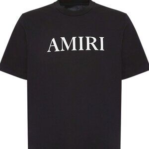 Premium Black Crew Neck Shirt - Elegant White Serif Text Print